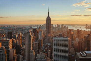 skyline new york sunset