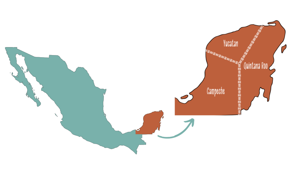 plan corne est du mexique yucatan quintana roo campeche